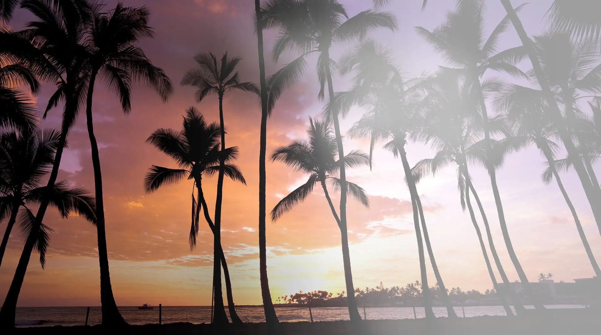 Sunset over the Pacific in Hawaii